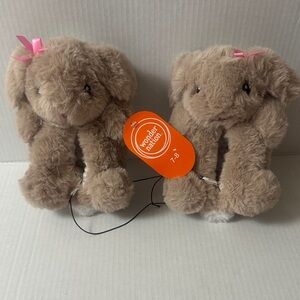 Wonder Nation Kids Tan Bunny Plush Slippers